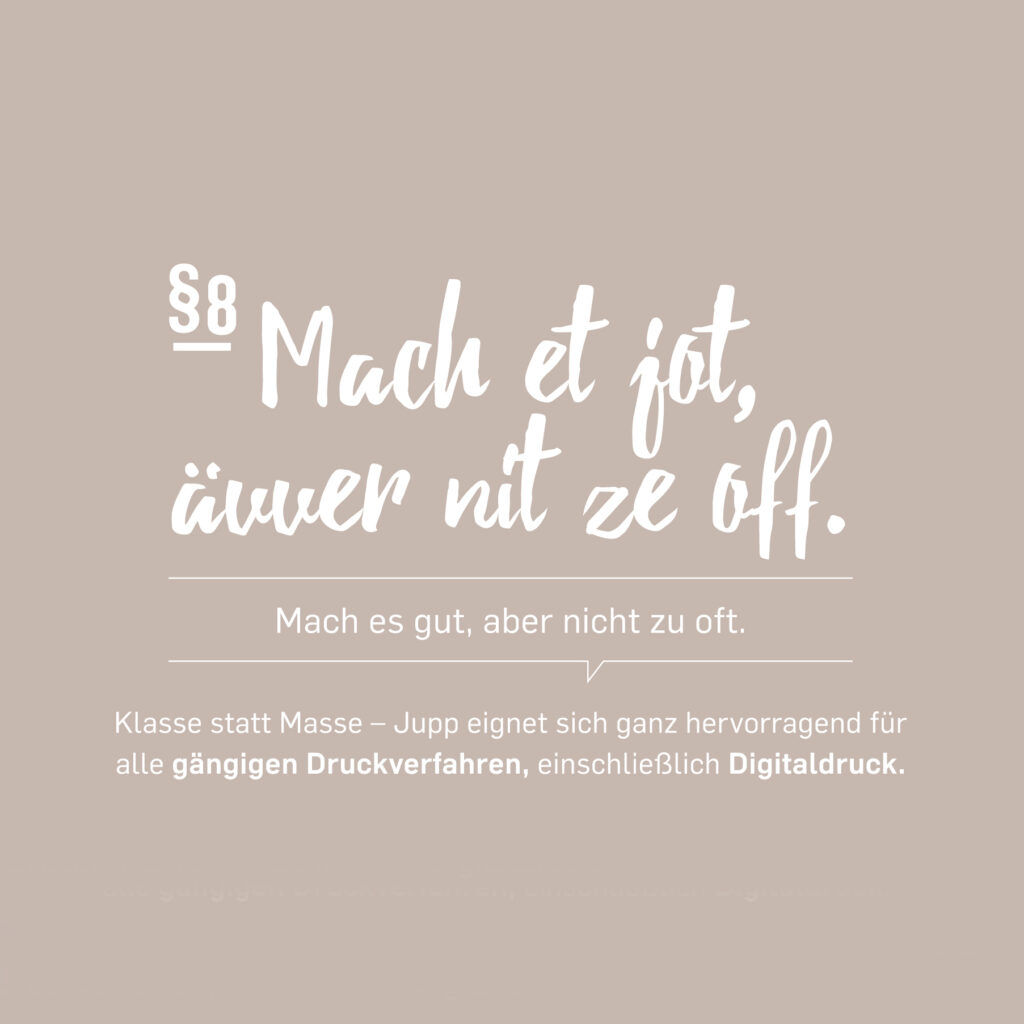 §8 Mach et jot, avver net ze off.